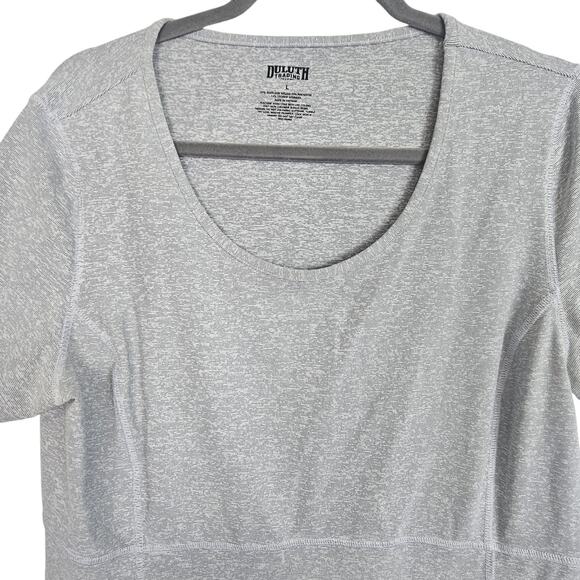 Duluth Trading Dress Knee Length Dress Scoop Neck Dress L Gray NoGa UPF 50 - Picture 2 of 8